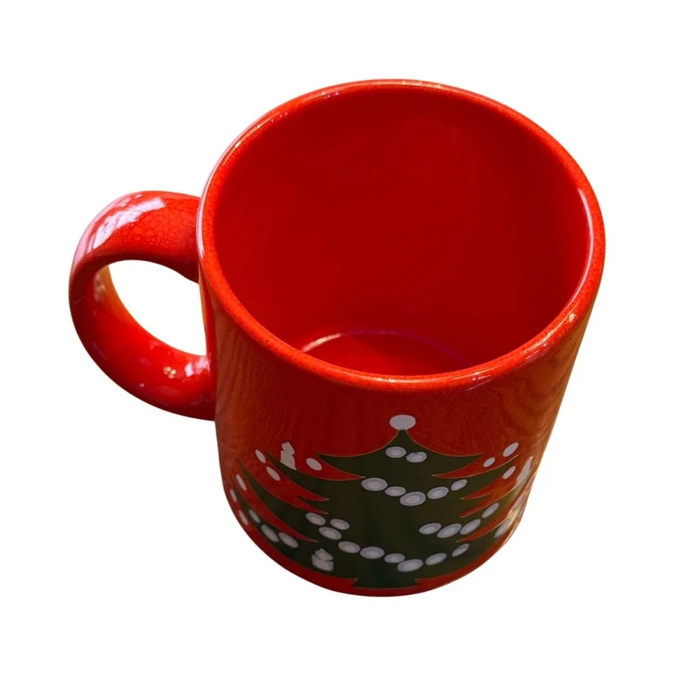 Waechtersbach Germany CHIP Christmas Tree‎ 12oz Red Coffee Mug Cup Vintage 80s